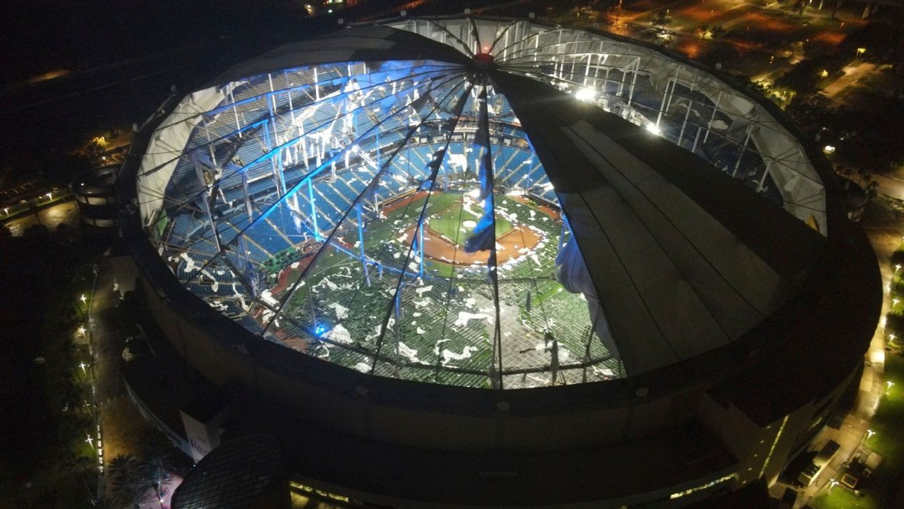 Large portions of roof at Trop torn off by Milton