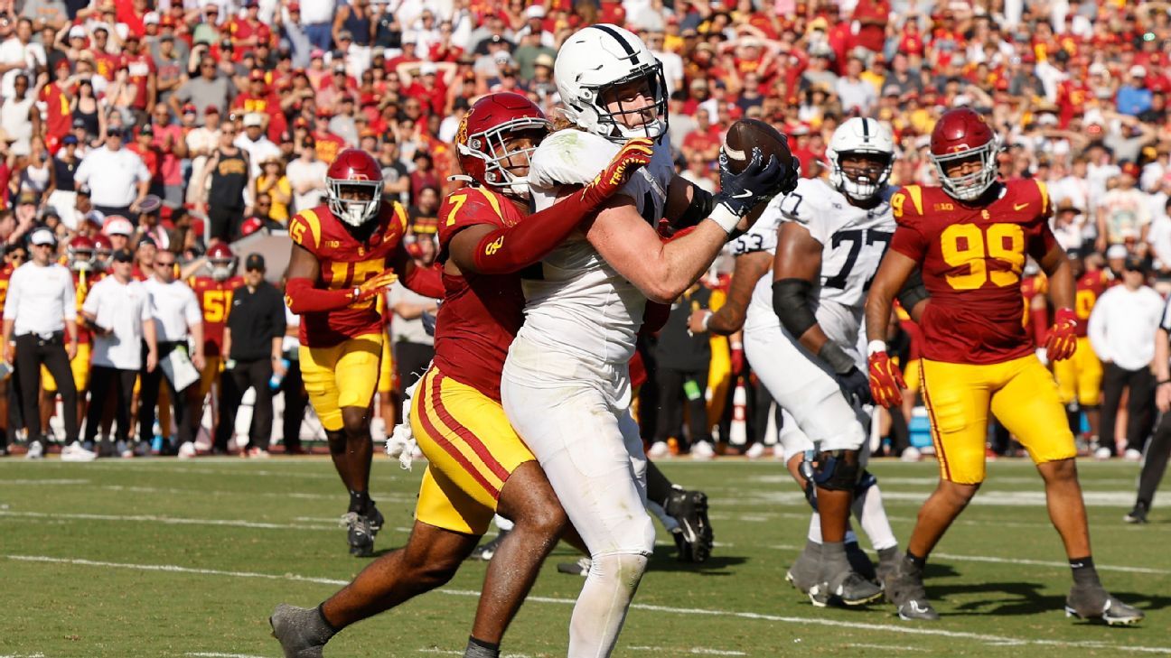 Tyler Warren’s 17-catch day is key to Penn State’s rally over USC