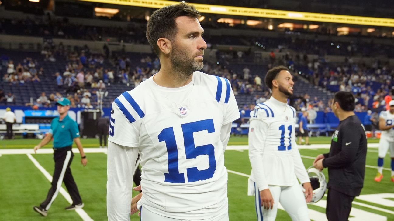 Colts re-starting QB Joe Flacco; WR Michael Pittman Jr. active