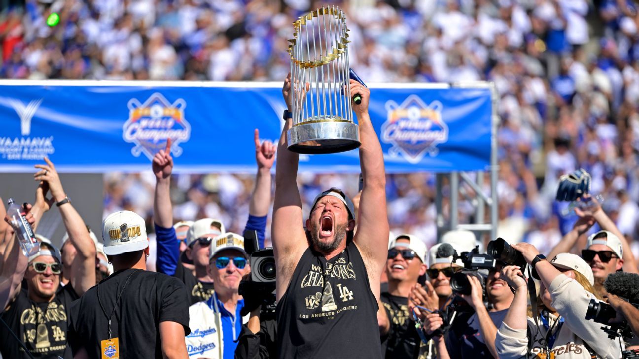 An emotional Clayton Kershaw enjoys the long-awaited Dodgers parade