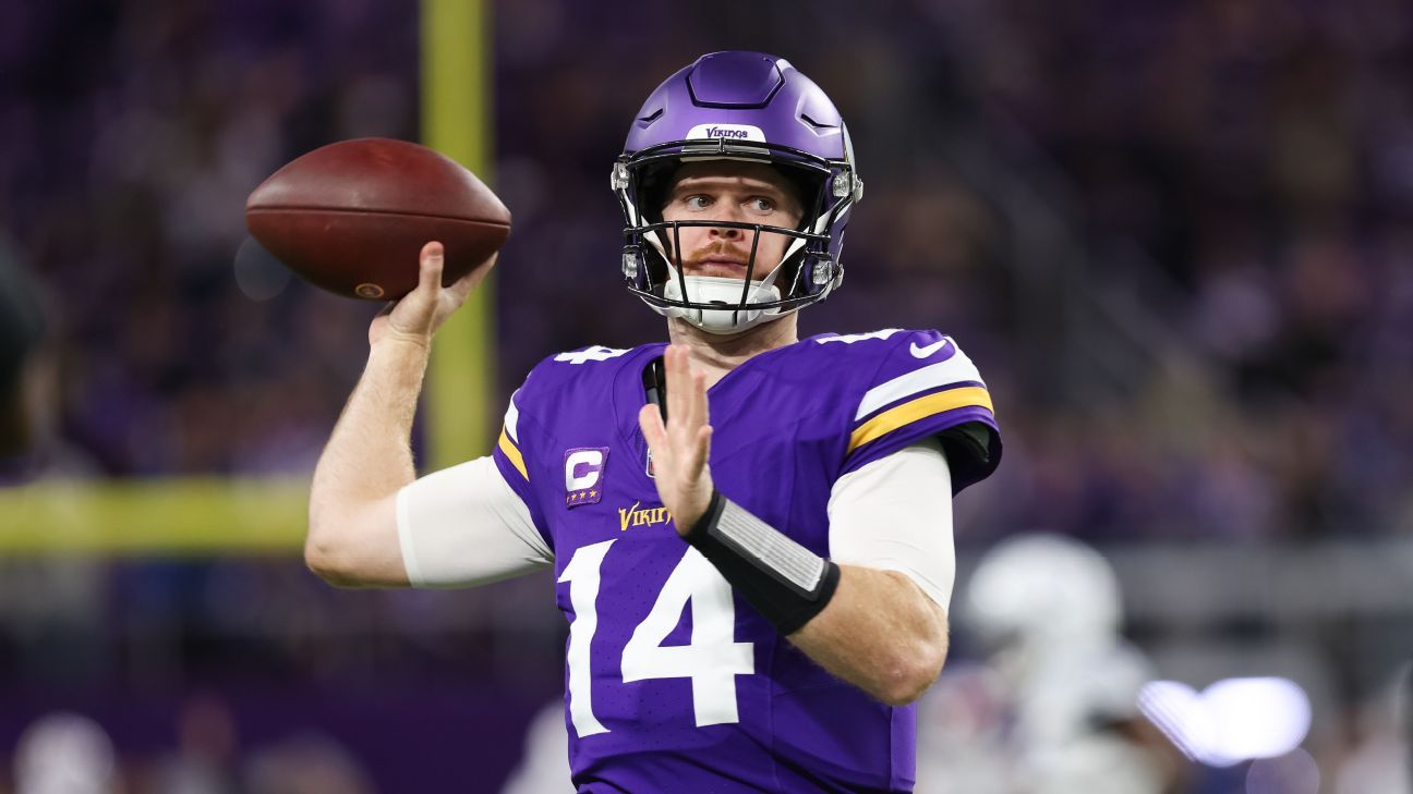 A fumble by Sam Darnold of the Vikings leads to a TD by Kenny Moore II for the Colts