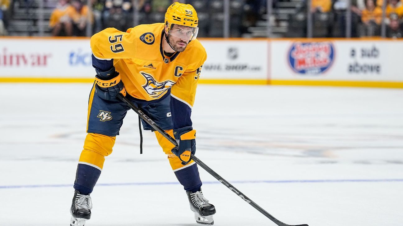 Predators D Roman Josi (lower body) out Thursday vs. Stars - ESPN