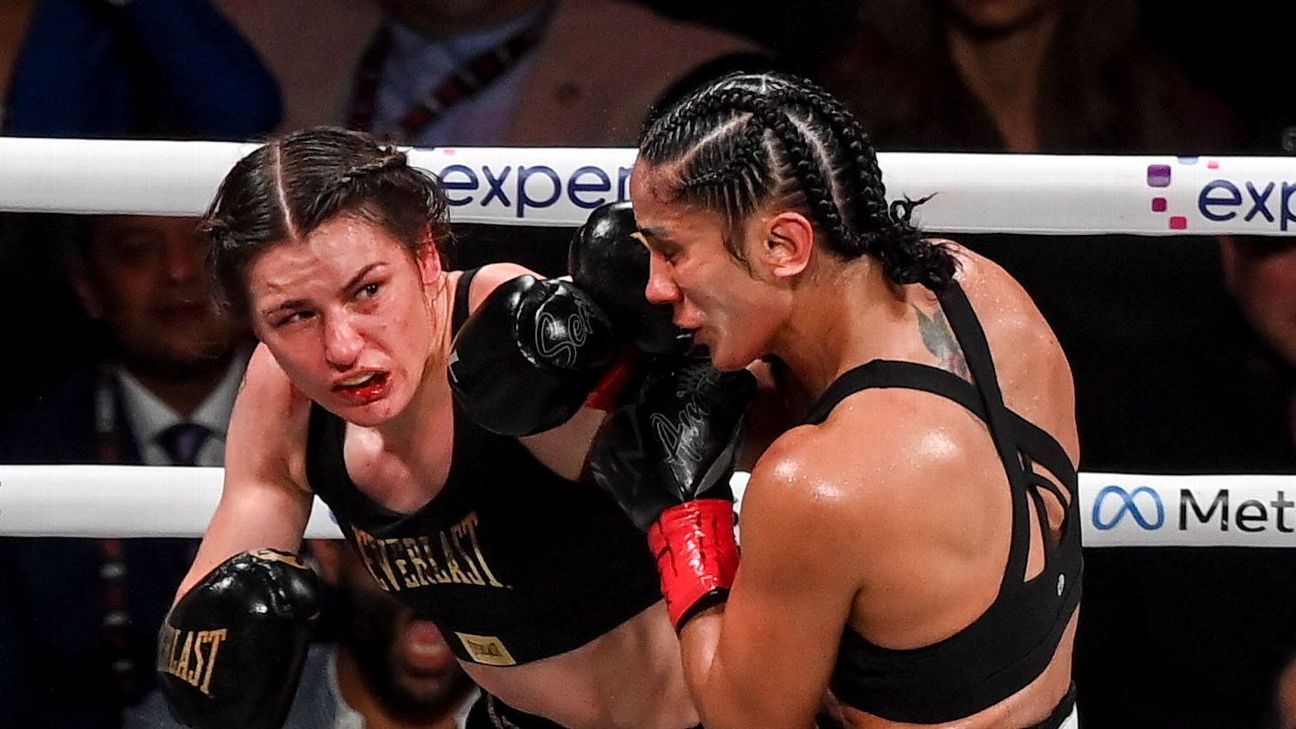 Katie Taylor, left, defeated Amanda Serrano by a close unanimous decision in their rematch in November to retained her undisputed junior welterweight championship.