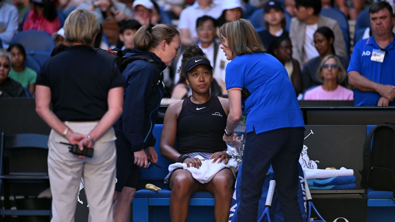 Osaka retires from Aussie Open match with injury