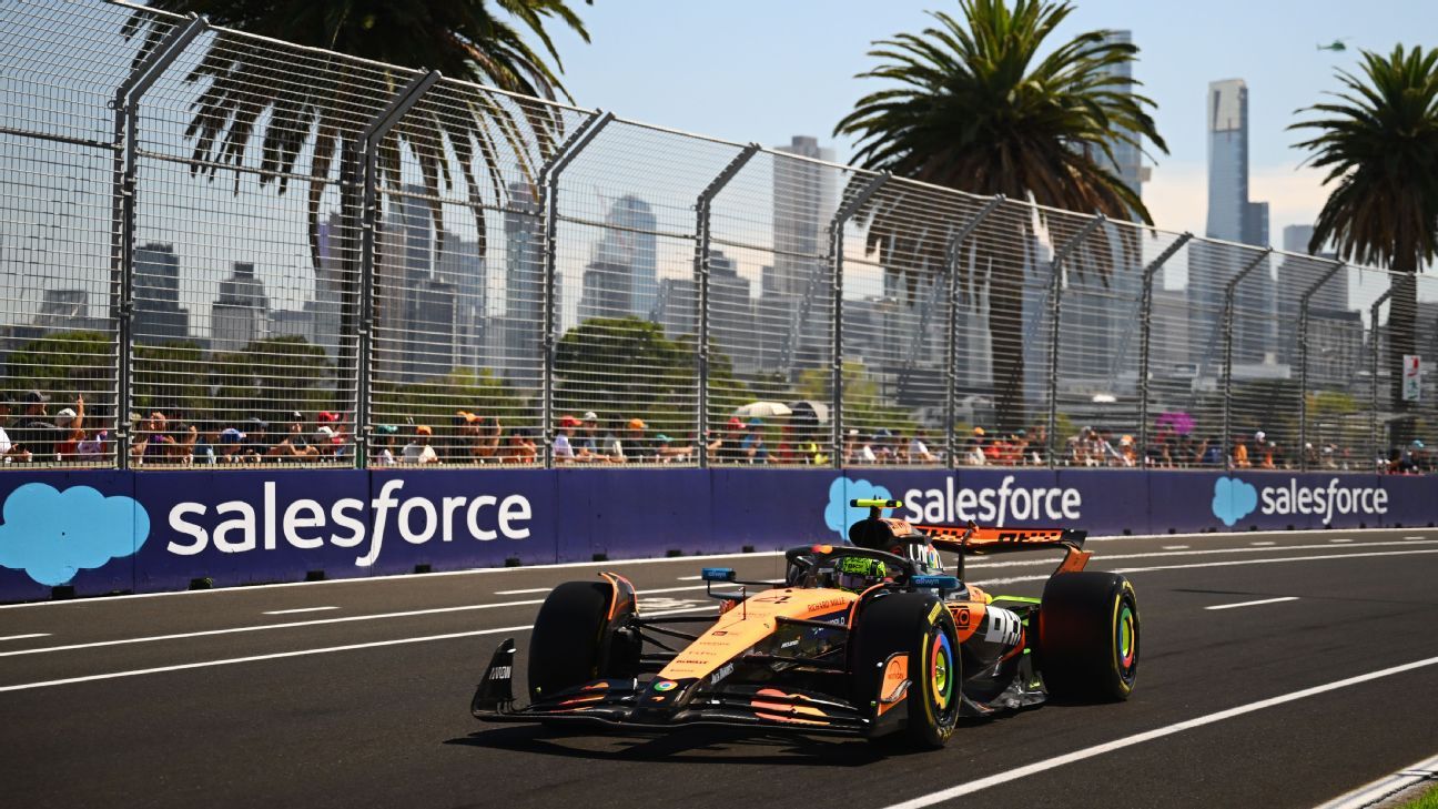 Norris tops Melbourne FP1 as Hamilton struggles