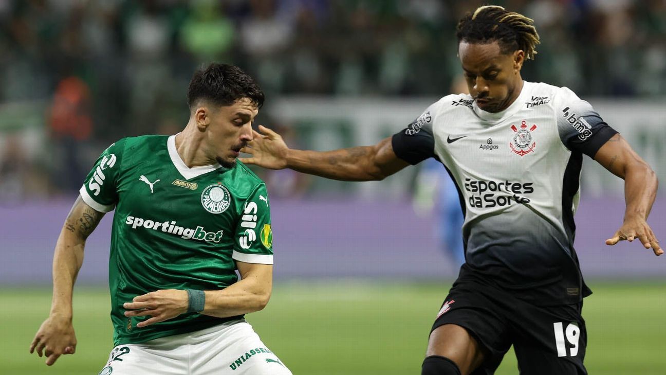 Piquerez diz que Corinthians 'só chegou uma vez e fez o gol' e crê no título: 'Palmeiras vem de três finais virando no 2º jogo'