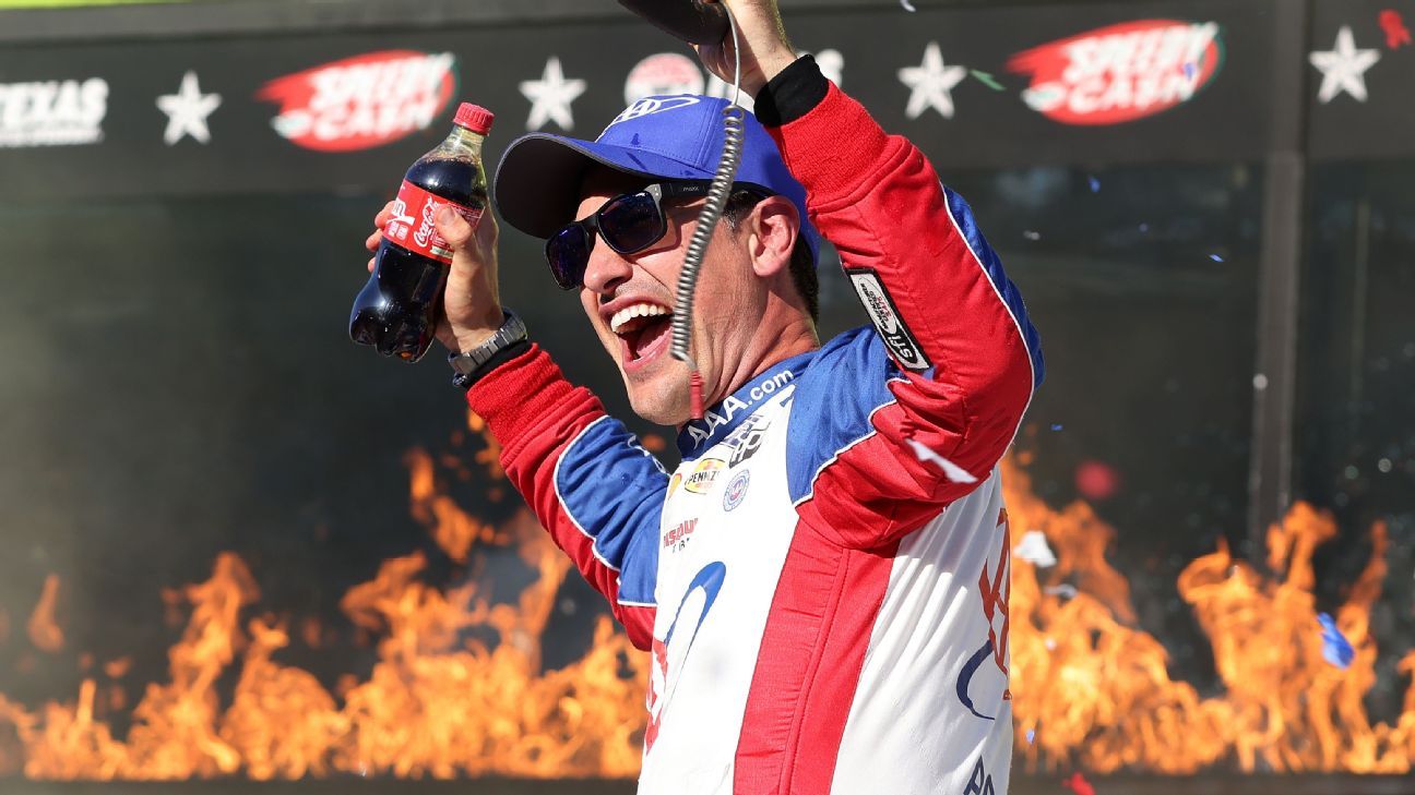 Logano gets 1st win this season in OT at Texas
