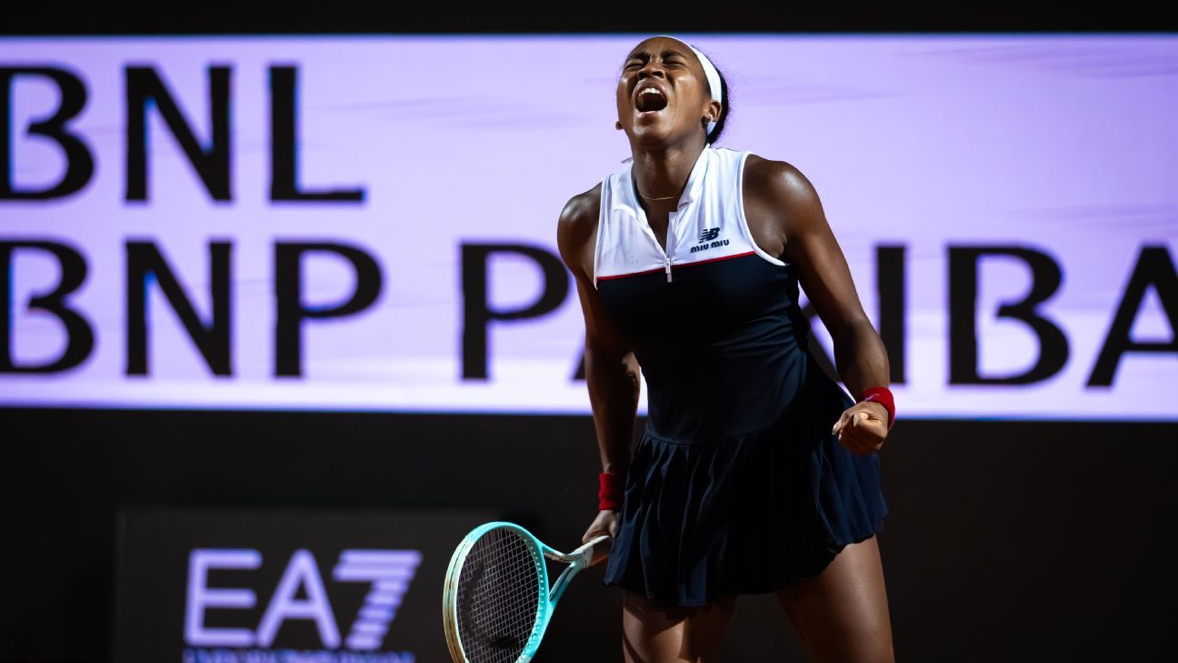 Gauff reaches Italian final after marathon 3-setter