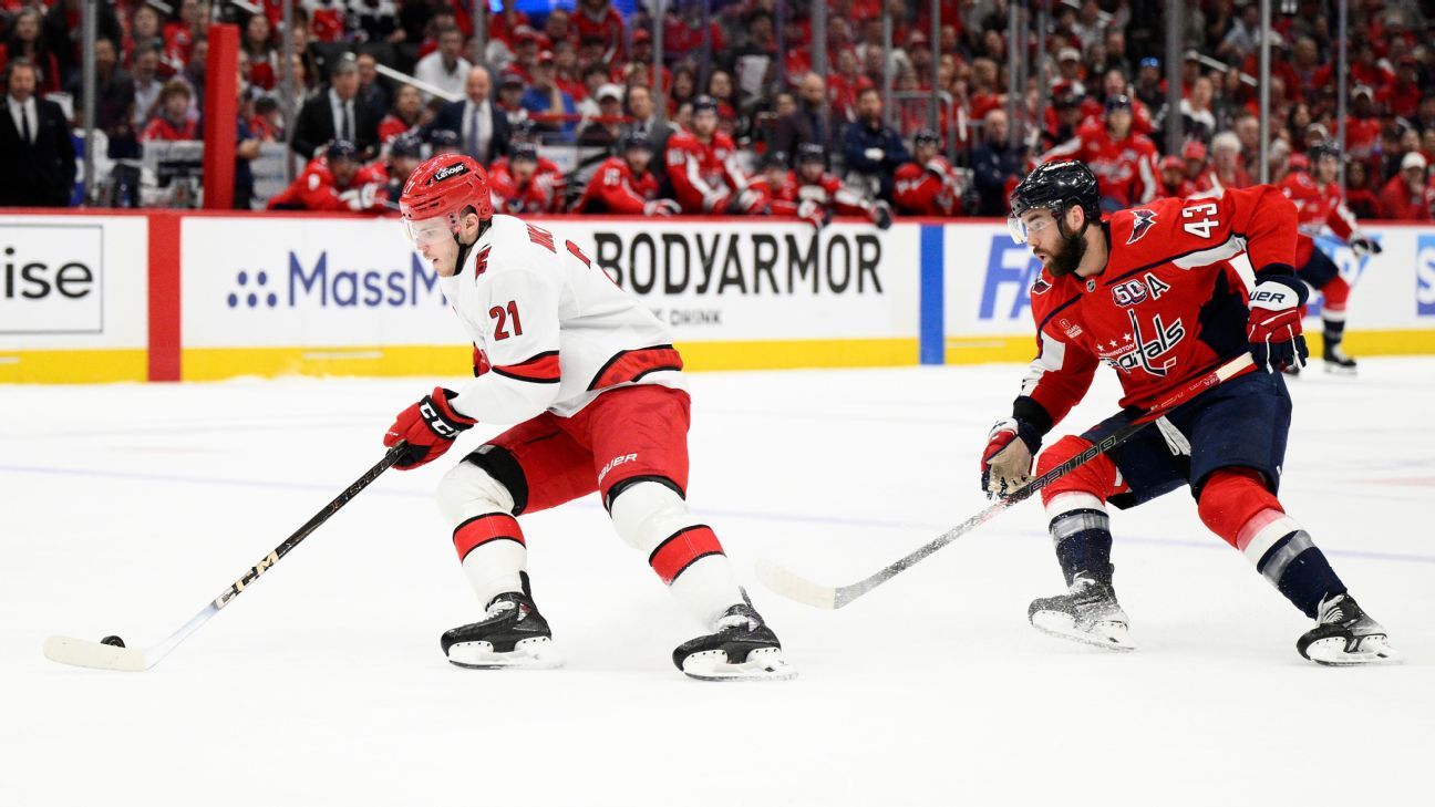 Canes prospect Nikishin makes NHL debut in G5