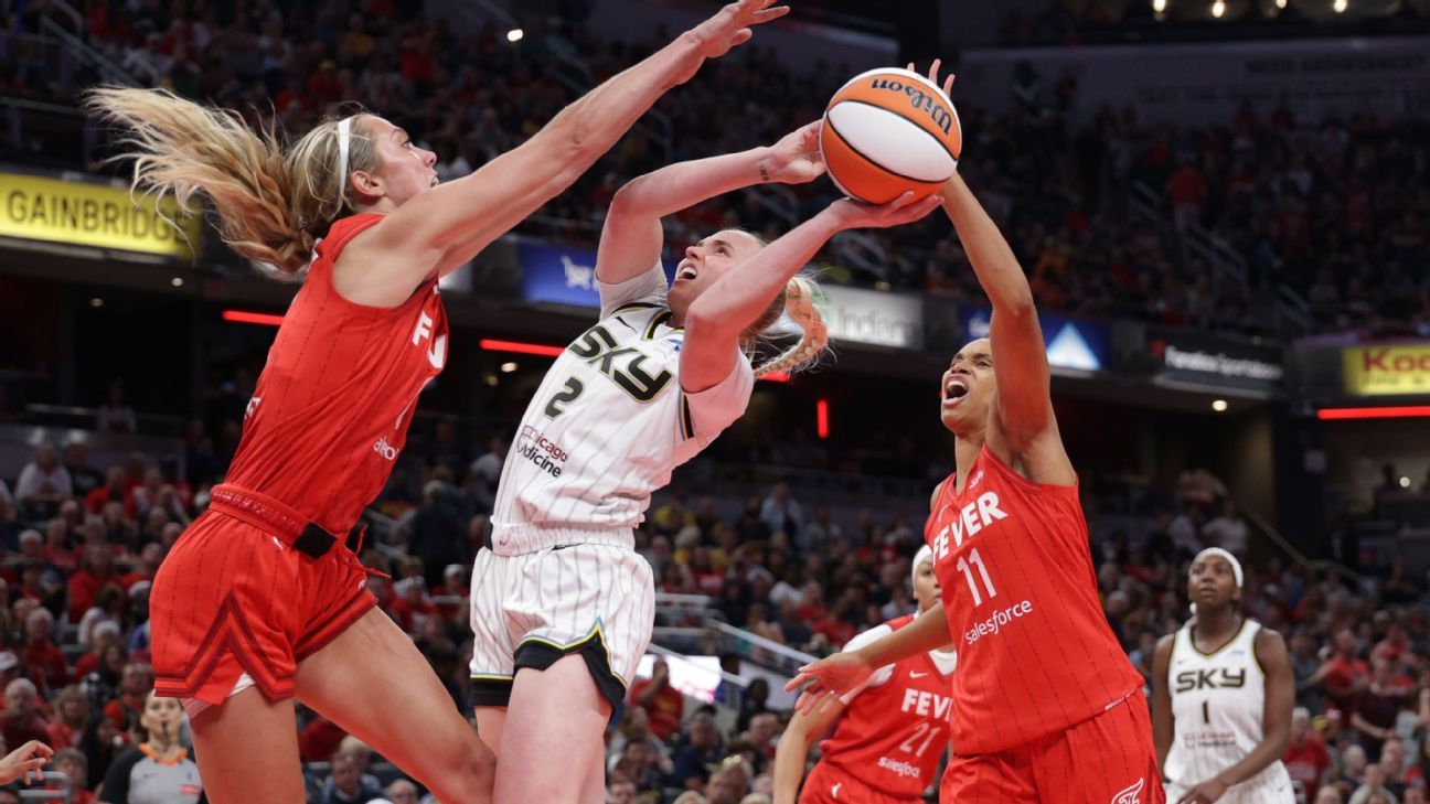 Jugadoras de Indiana en acción