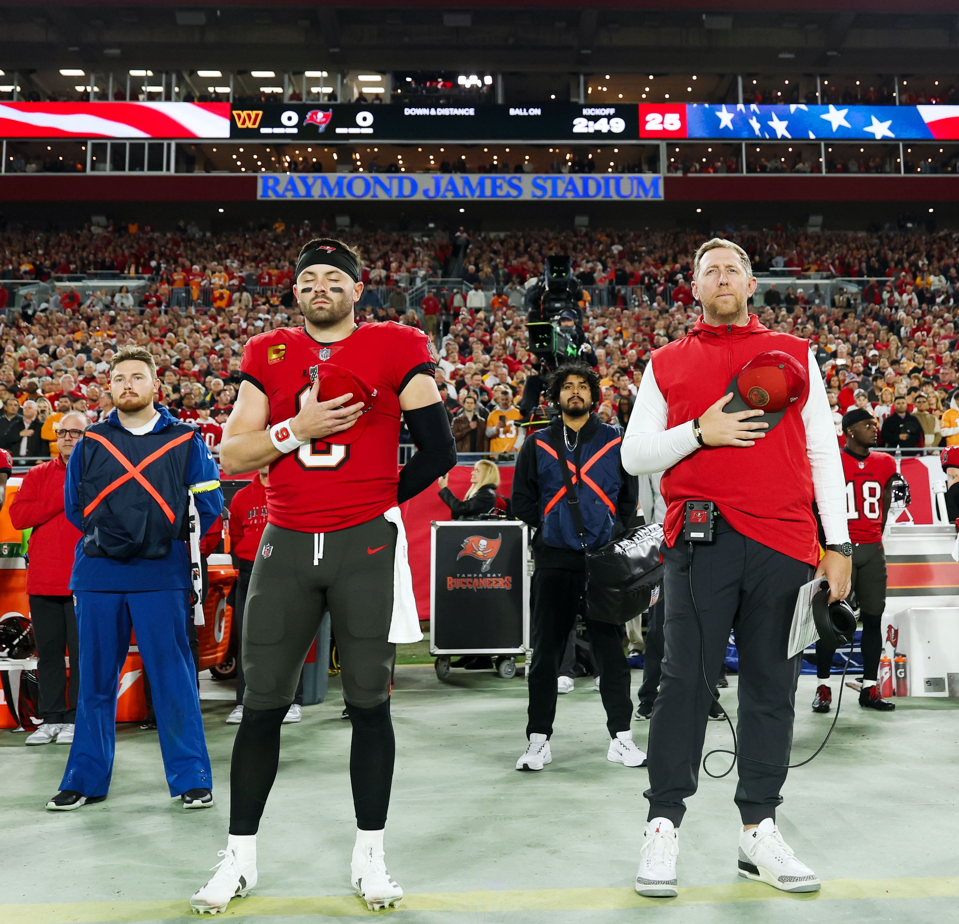 Baker Mayfield y Liam Coen
