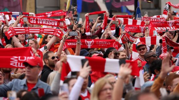 Arsenal Win Champions League | Women's Football News Arsenal fans celebrating the champions League win