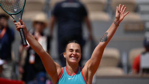 Swiatek vs Sabalenka: French Open Semifinal Preview Aryna Sabalenka celebrates her quarterfinal victory