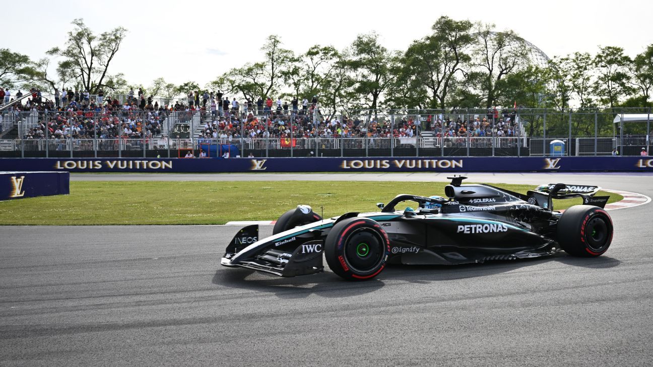 Canadian GP: George Russell leads practice as Charles Leclerc sits out