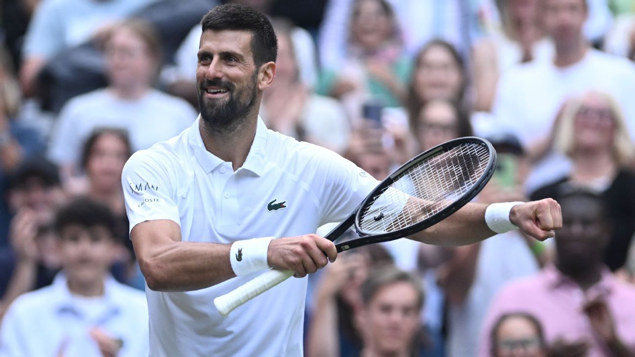Djokovic joins 2 greats with 100th Wimbledon win