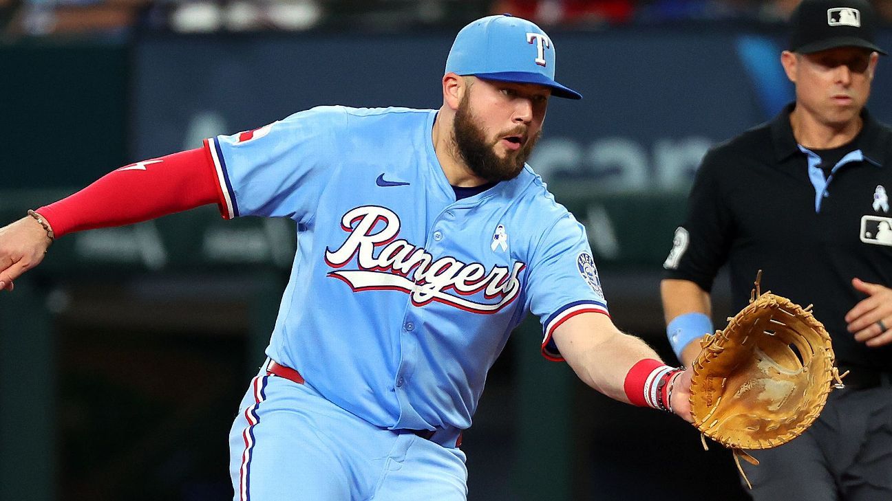 Rangers 1B Burger (quad) placed on 10-day IL