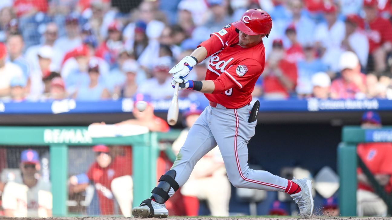 Reds' Friedl plunked 3 times vs. Mets, tying record