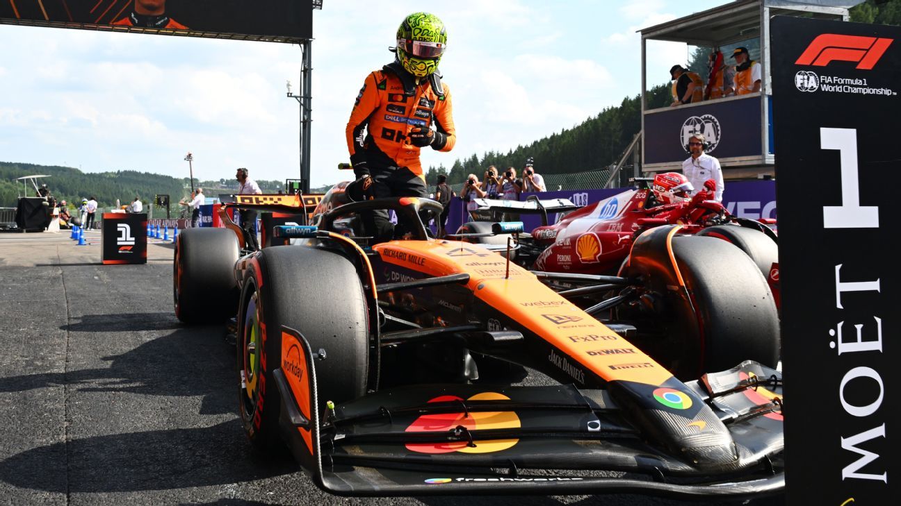 Norris conquista a pole no GP da Bélgica; Bortoleto chega no Q3 e larga em décimo