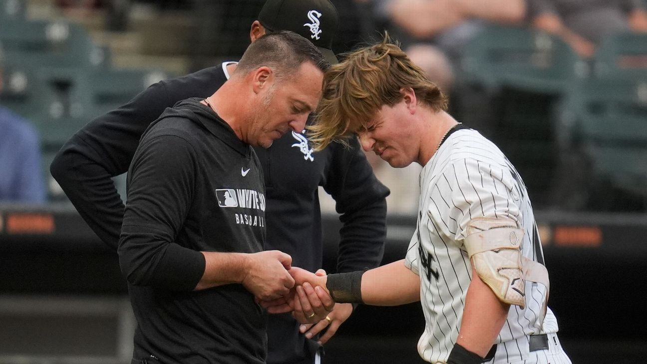 White Sox's Meidroth exits after pitch hits thumb