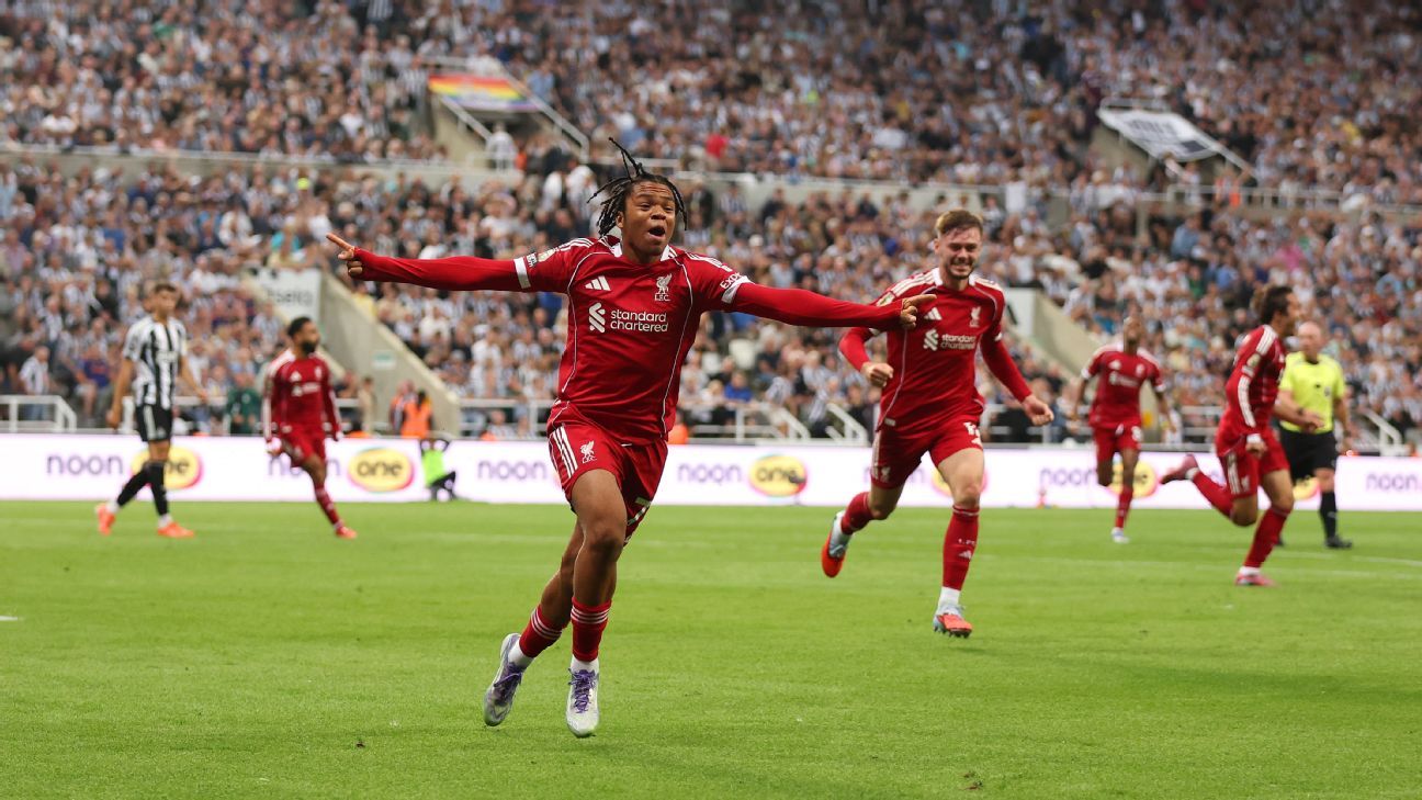 Rio Ngumoha's stoppage-time winner earned Liverpool all three points at St. James' Park.