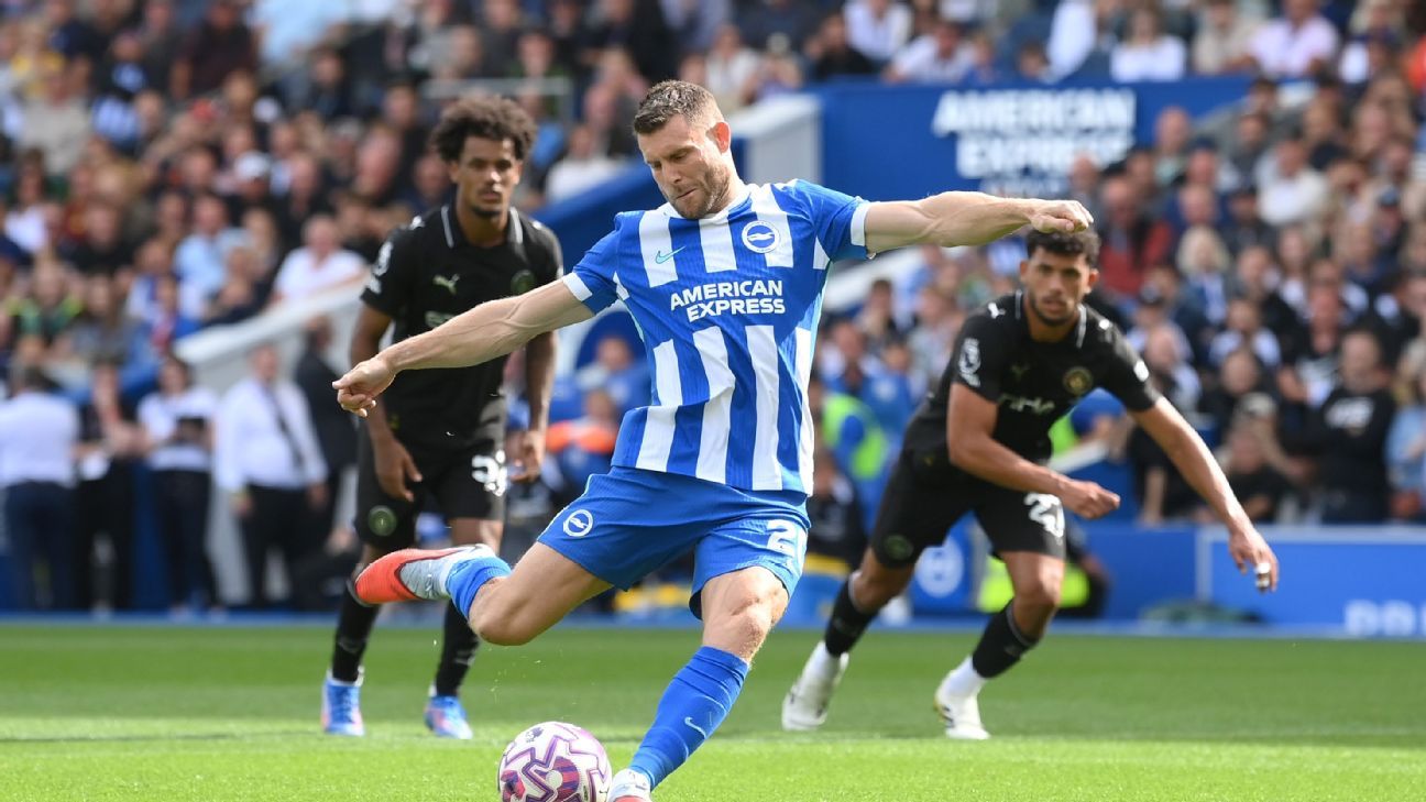 James Milner dispatched his spot-kick to get Brighton level on Sunday.