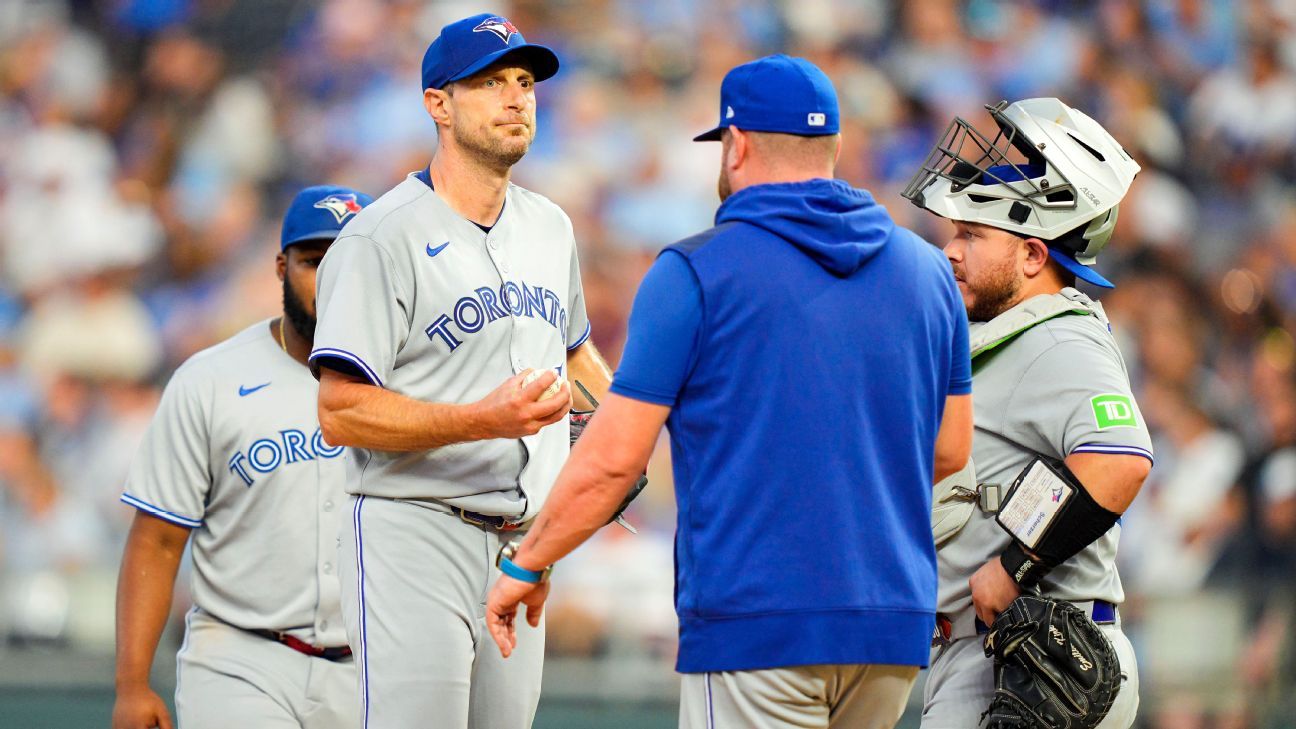 Royals rock Scherzer for 7 runs, crush Jays 20-1