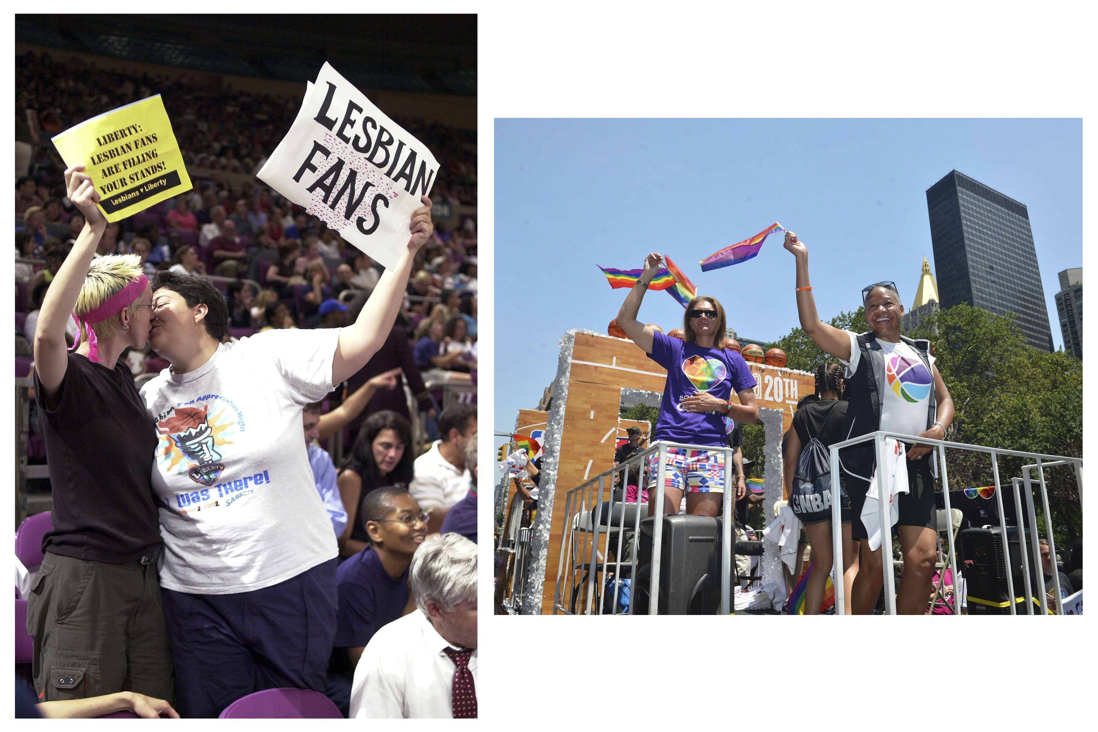 En 2002, los fans de las Liberty organizaron un beso para protestar por lo que consideraban una falta de reconocimiento a las aficionadas lesbianas. En 2016, la ex estrella de las Liberty Sue Wicks y la entonces presidenta de la WNBA Lisa Borders participaron en el desfile del Orgullo de la ciudad de Nueva York.