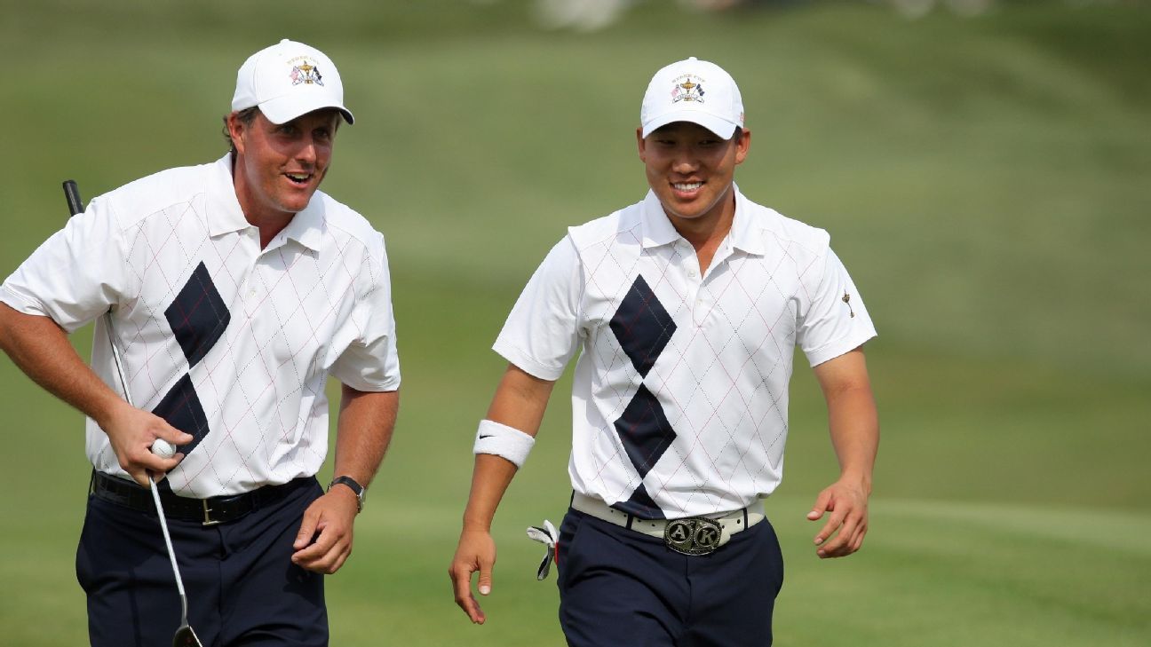 Phil Mickelson y Anthony Kim en Ryder Cup 2008, día uno