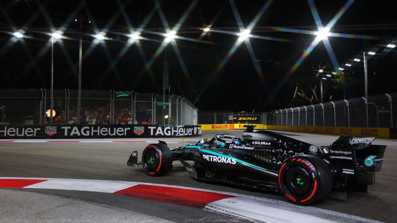 Russell takes surprise Singapore pole over Verstappen