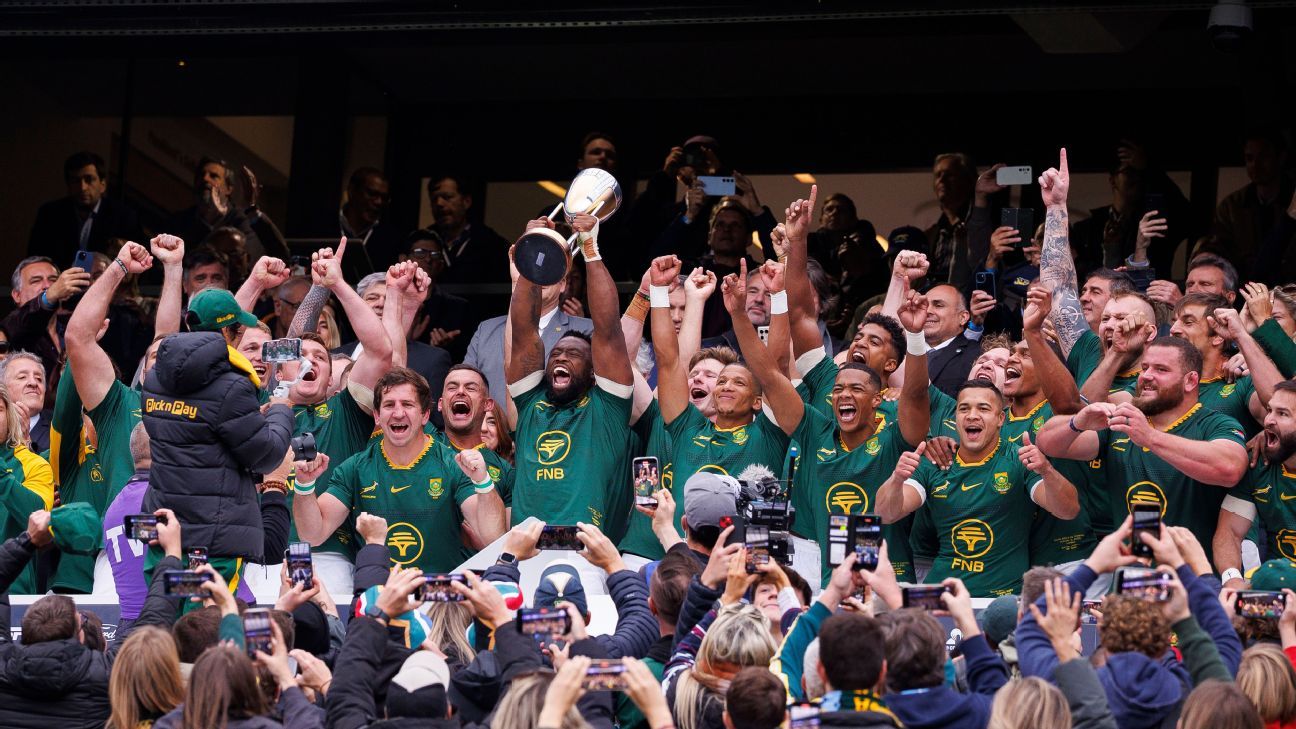 Rugby Championship Asegurado: SANZAAR Confirma Torneo Hasta 2029 1 Siya Kolisi levantando el trofeo del Rugby Championship