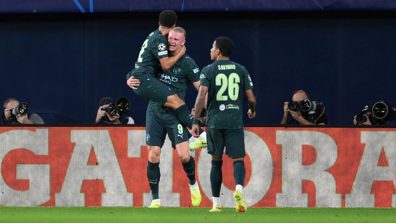 Savinho brilha, Haaland faz 22º gol em 12 jogos e City se recupera na Champions ao vencer o Villarreal