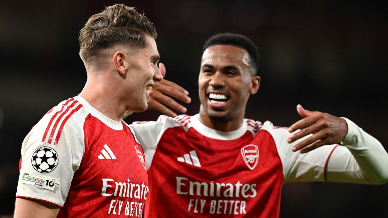 Arsenal faz quatro em 13 minutos, trucida Atlético de Madrid e continua 100% na Champions