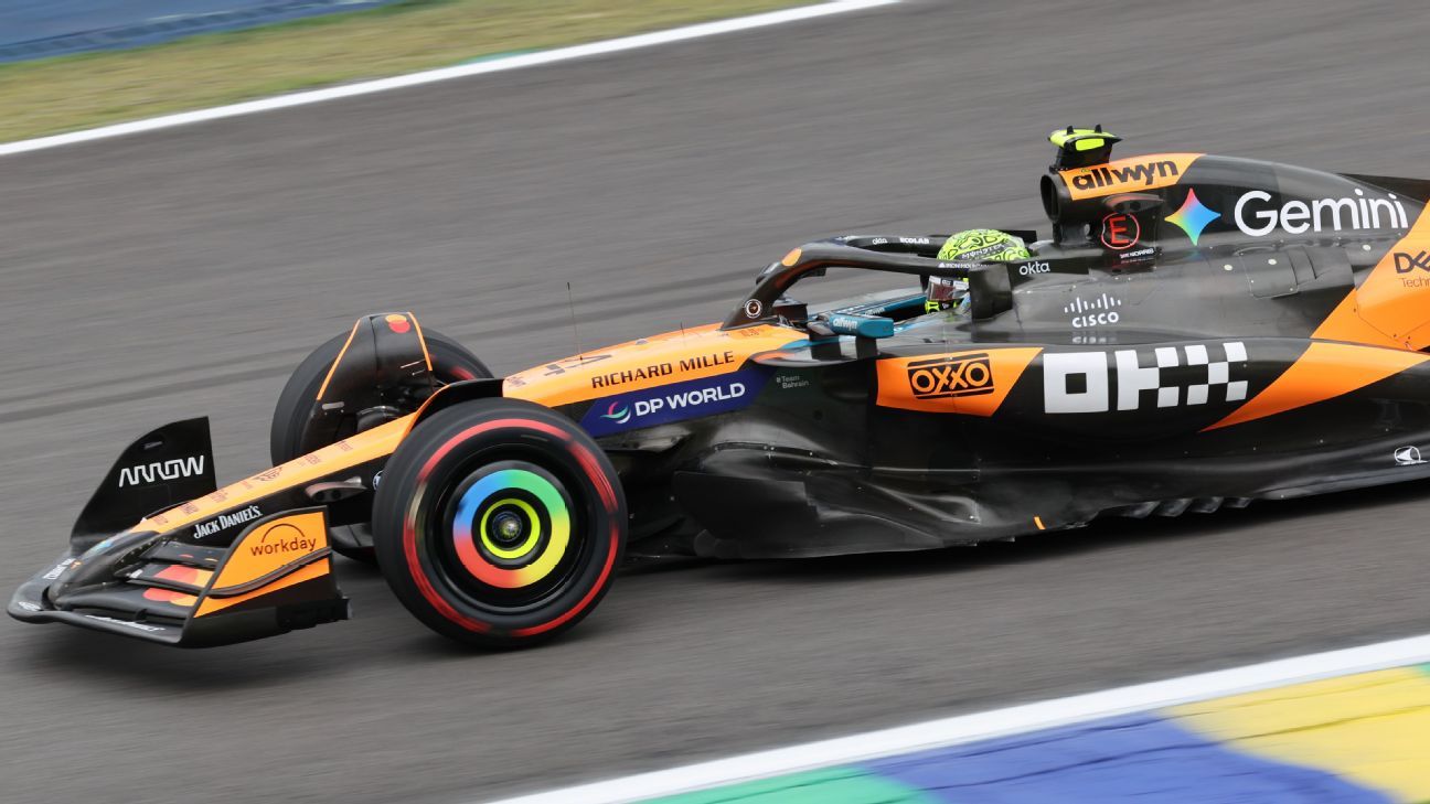 F1: Lando Norris crava a pole e largará em 1º no GP do Brasil; Verstappen é 16º e Bortoleto sairá dos boxes