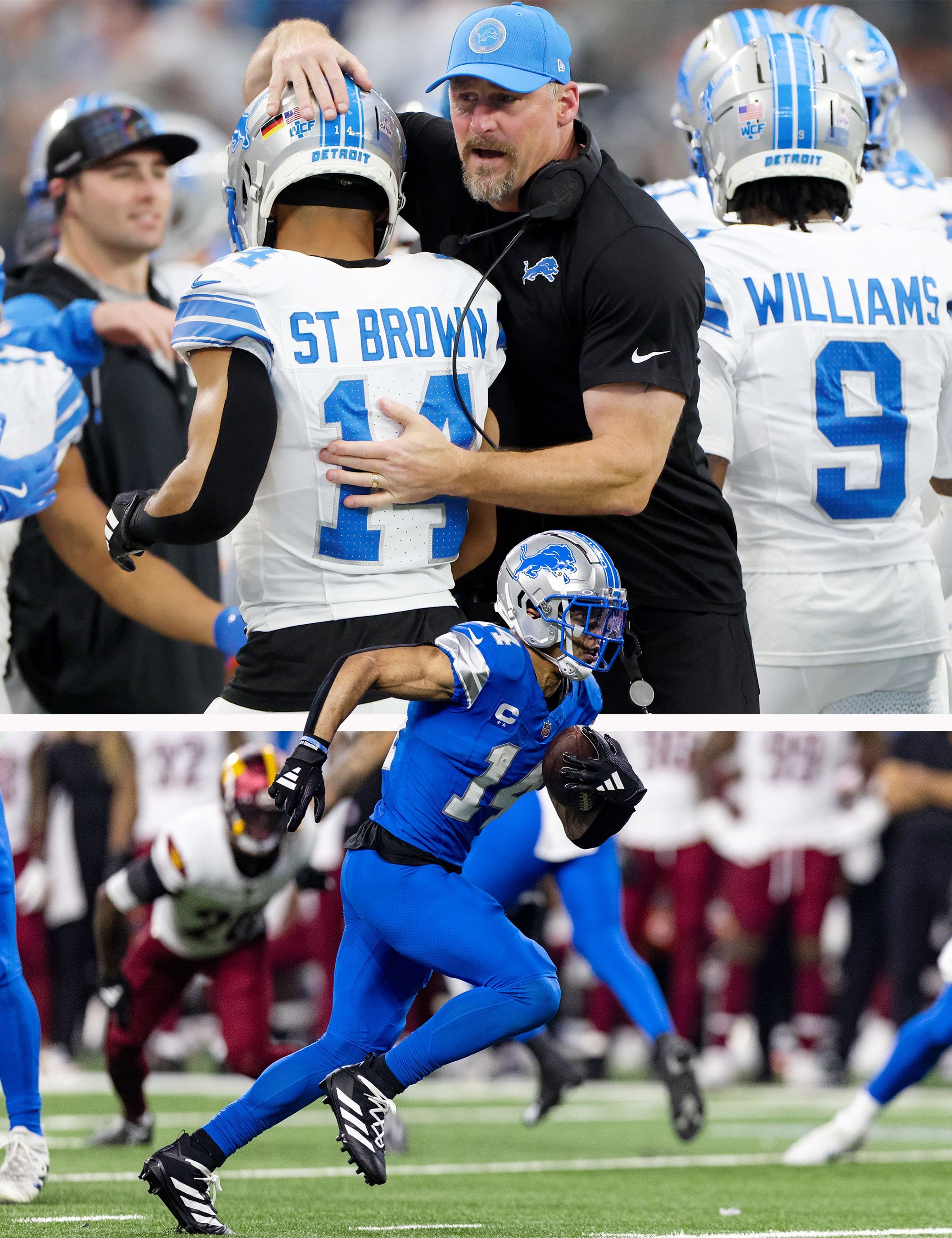 Dan Campbell y Amon-Ra St. Brown