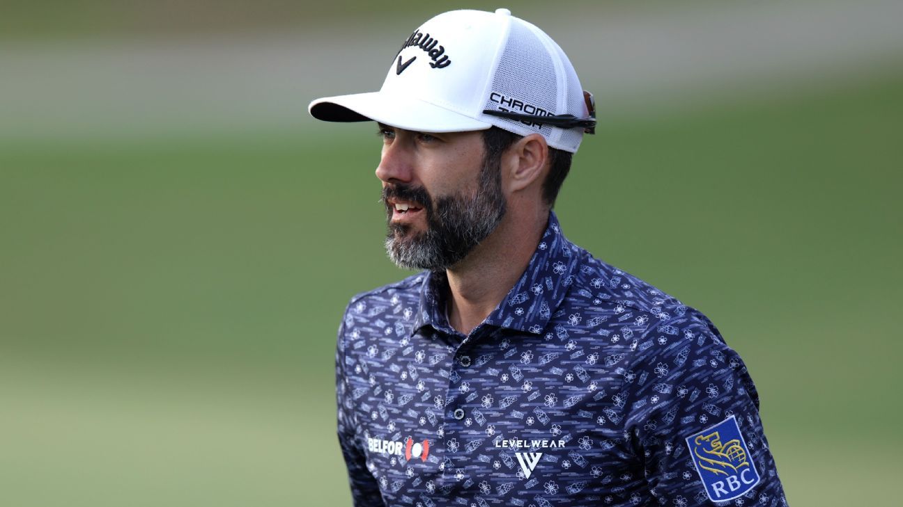 Hadwin holds onto 1-shot lead at windy Bermuda