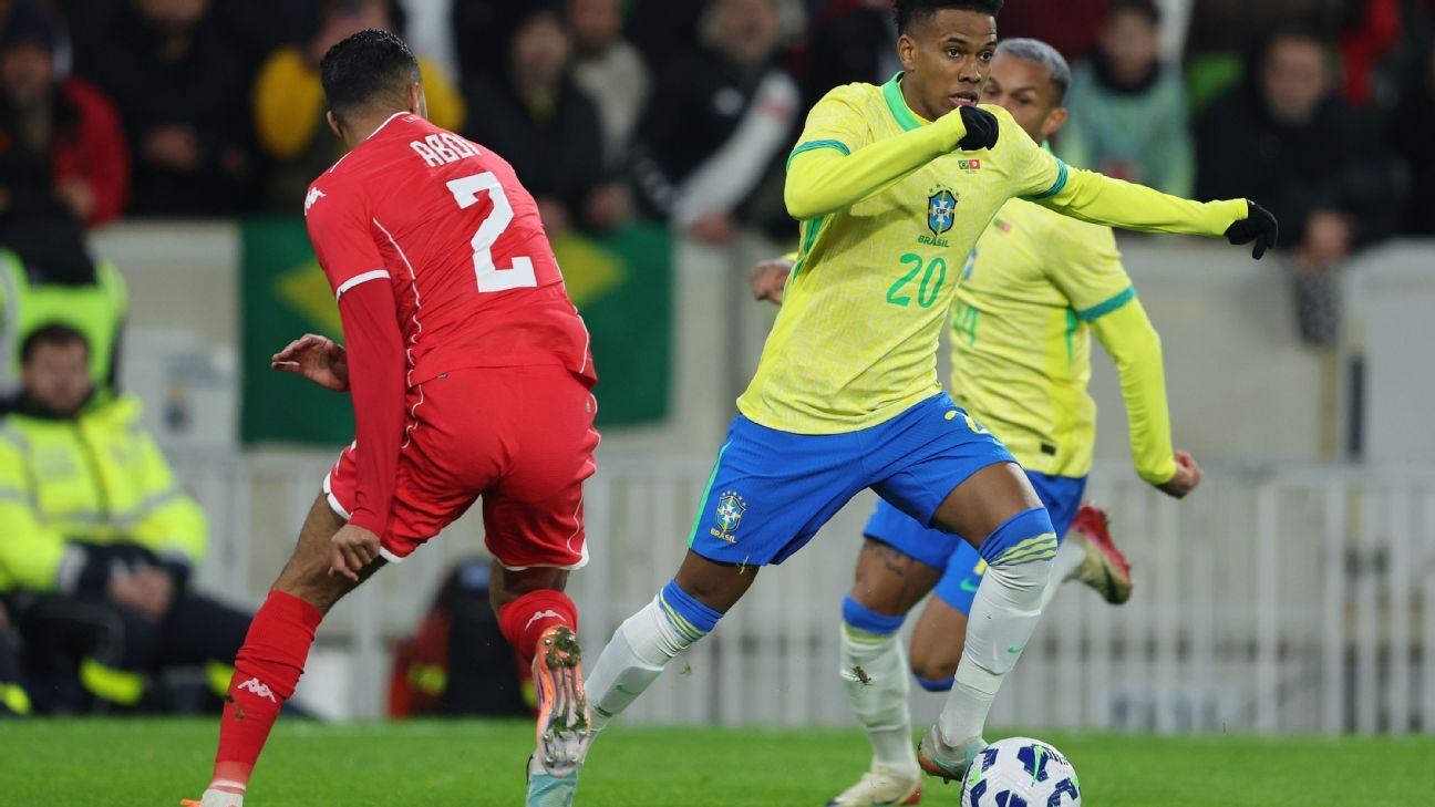 Estêvão volta a marcar, Paquetá isola pênalti, e Brasil empata com a Tunísia no último jogo de 2025