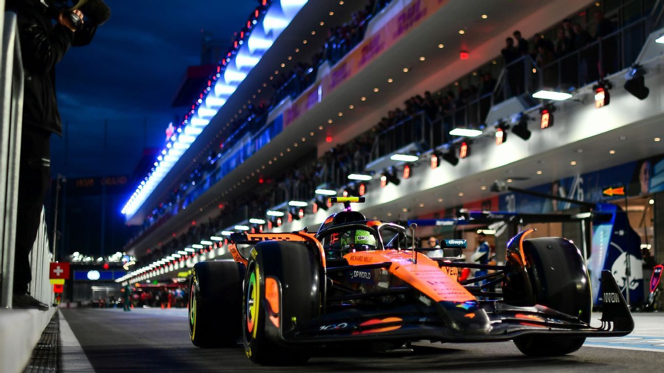 Las Vegas GP: Norris fastest in red-flagged FP2