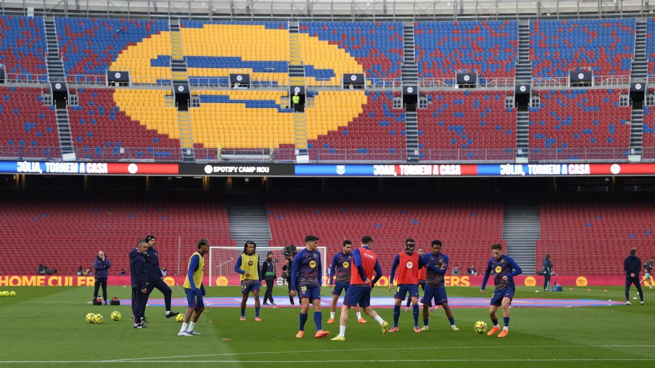 Barcelona arrasa en el Camp Nou: 4-0 y regreso triunfal ante el Athletic 5 Calentamiento