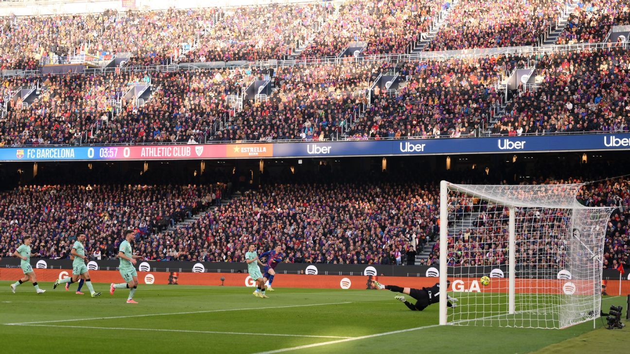 Barcelona arrasa en el Camp Nou: 4-0 y regreso triunfal ante el Athletic 3 Robert Lewandowski