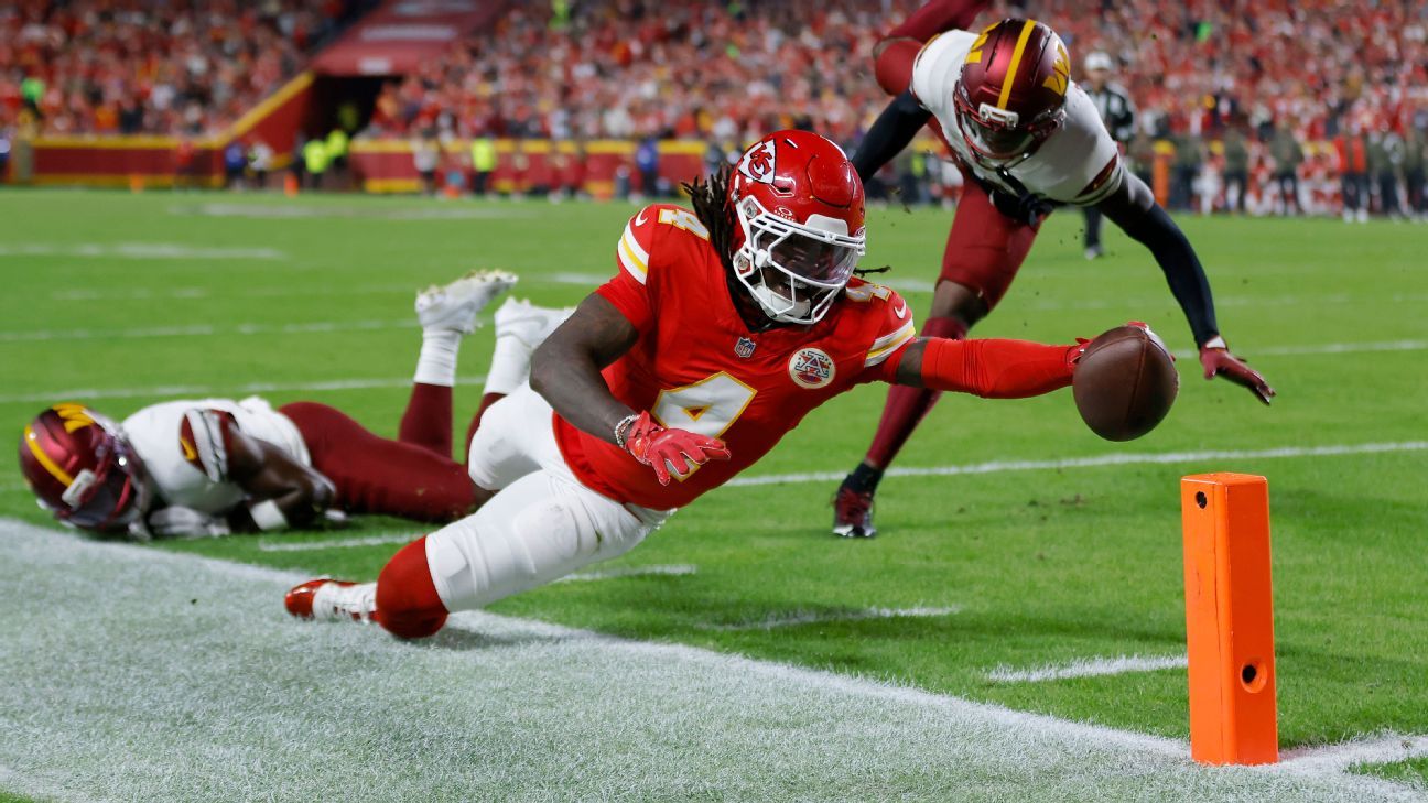 Rashee Rice among Week 14's top 30 predicted anytime touchdown scorers