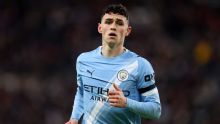 Man City's Phil Foden sent off in derby after kick on Man United's Bruno Fernandes