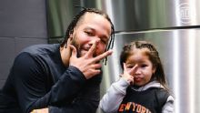 Jalen Brunson and the toddler obsessed with his 3-point celebration