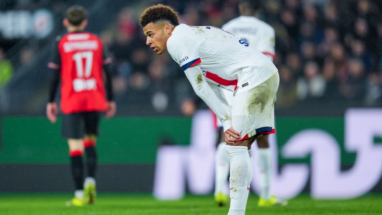PSG surprising heavy defeat against Rennes, giving Lens chance to move top