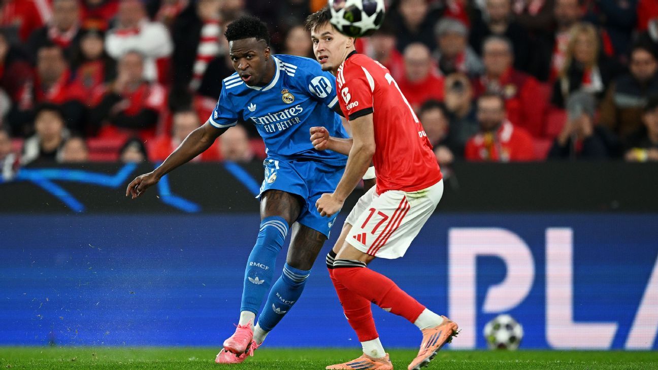 Real Madrid vence o Benfica na Champions em jogo marcado por golaço de Vinicius  Jr. e acusação de racismo - ESPN