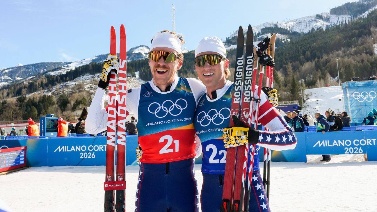 U.S. nabs silver in Olympic CC skiing team sprint