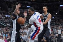 Ausar Thompson exits Pistons' loss to Spurs with ankle sprain