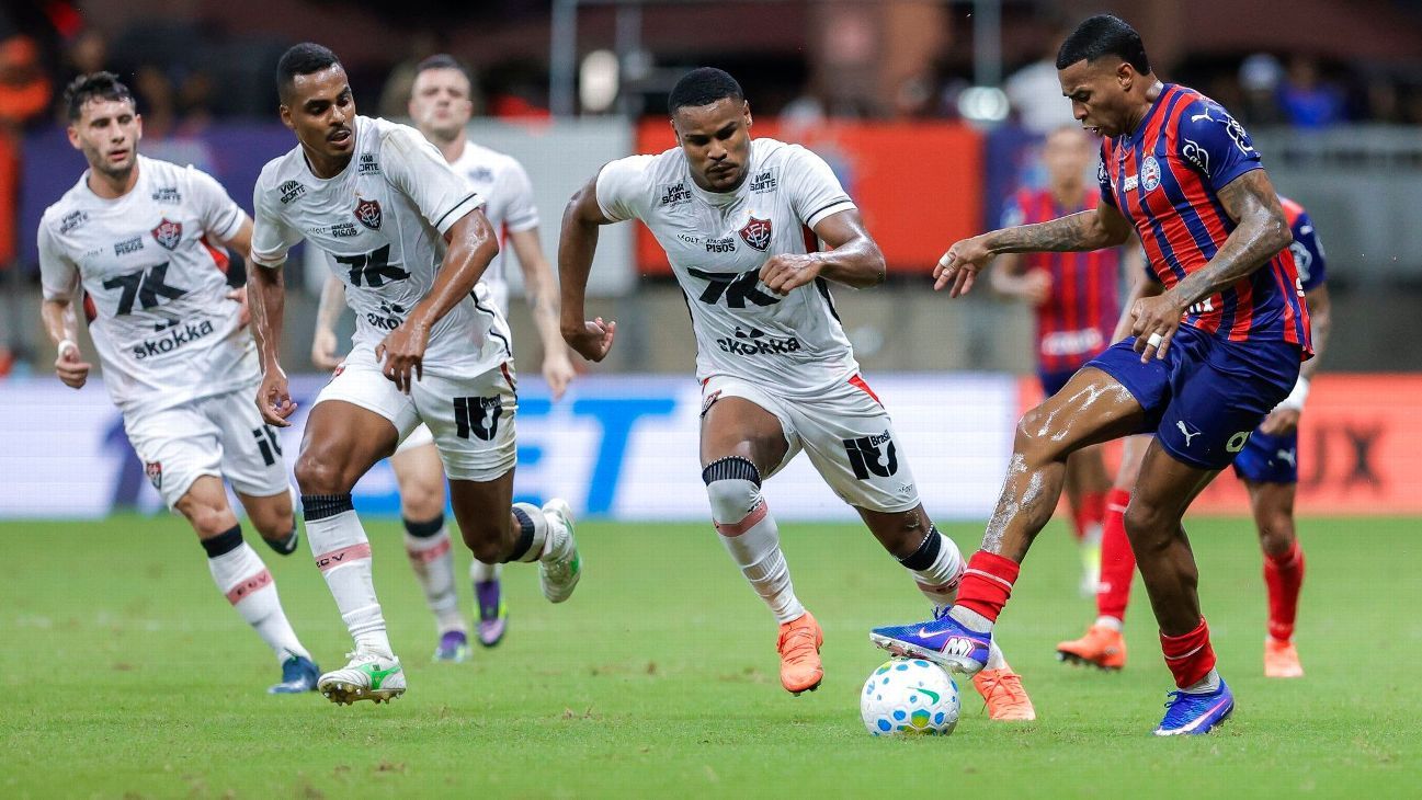 Jean Lucas marca de novo, Bahia busca empate com Vitória e segue no G-4 do Brasileirão