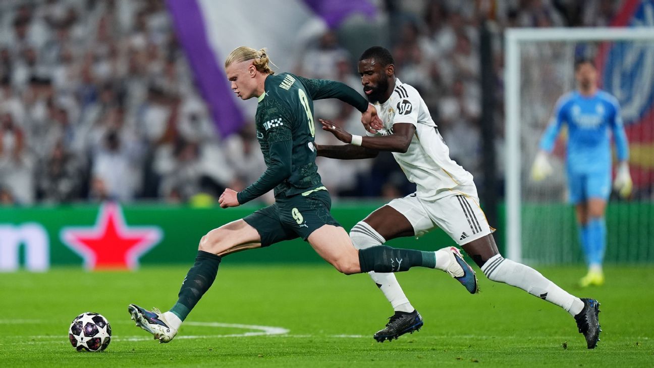 Rudiger aproveitando a batalha da Holanda no confronto Real Madrid-Man City