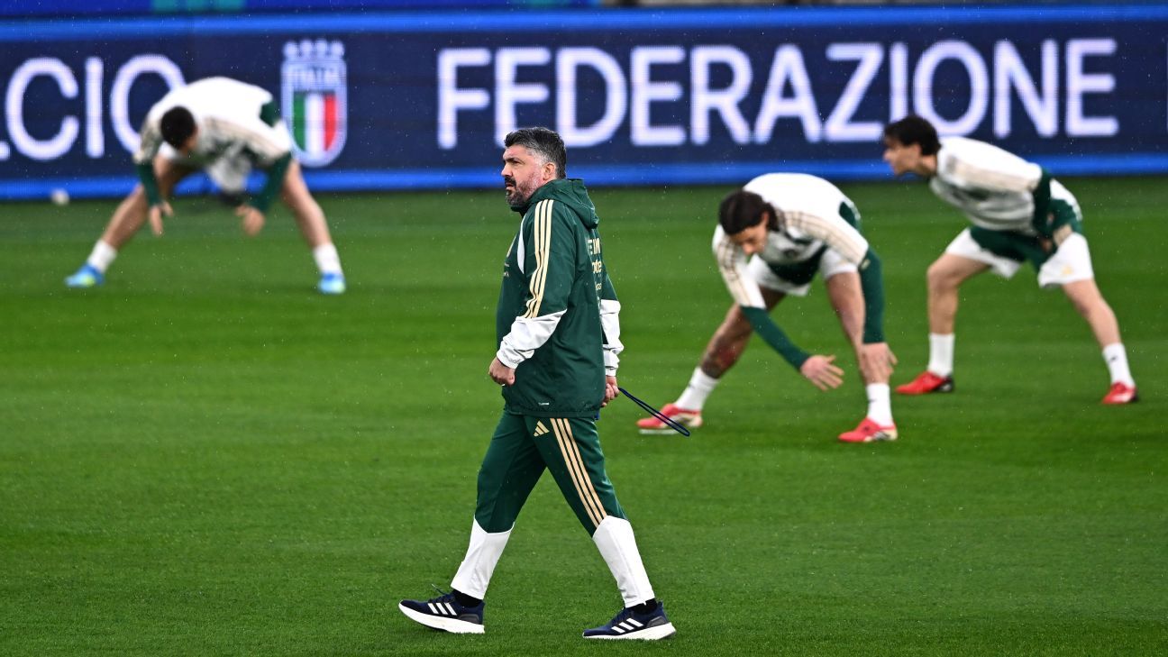 Italy national team training session before playoff