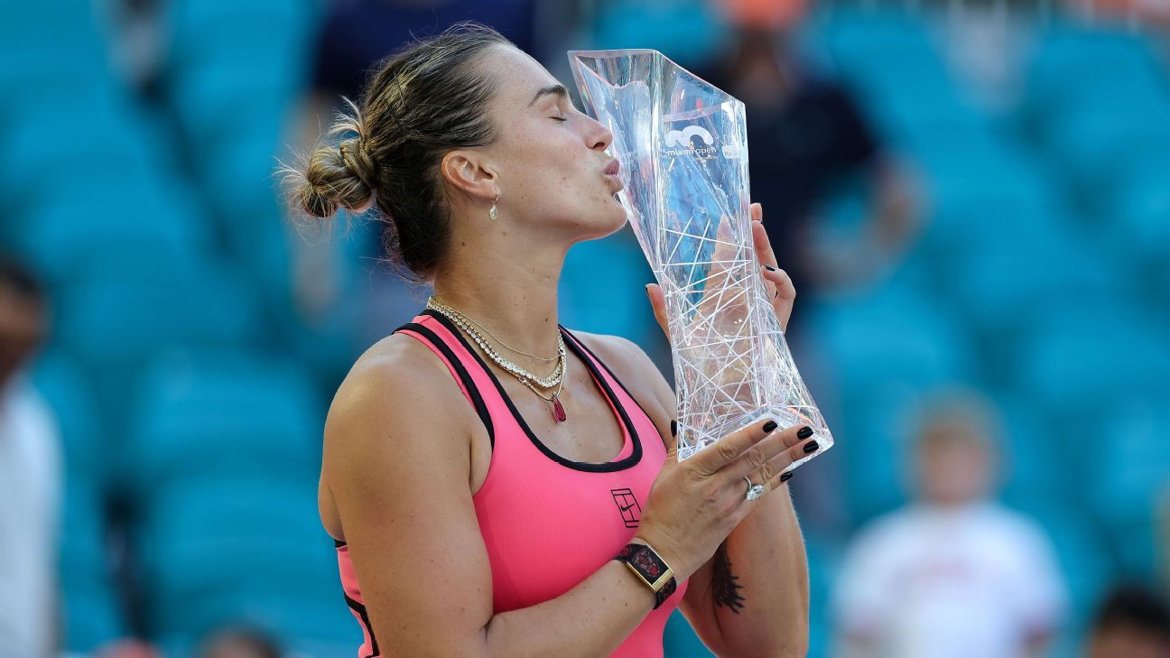 Sabalenka outlasts Gauff in 3 sets for Miami title